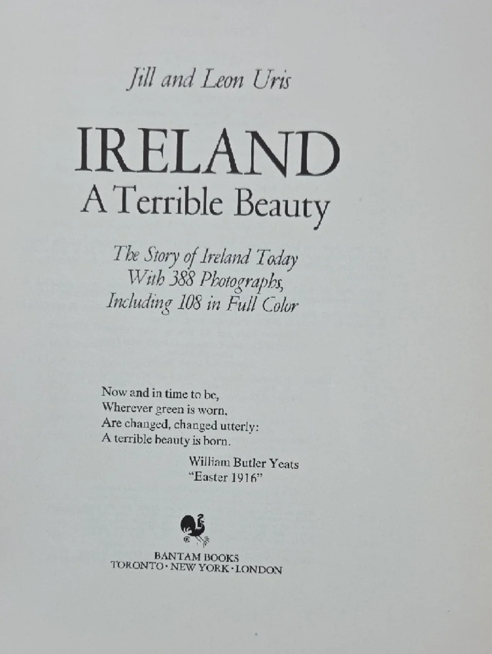 Ireland: A Terrible Beauty Vintage Photo Book Cover - Blue & Green